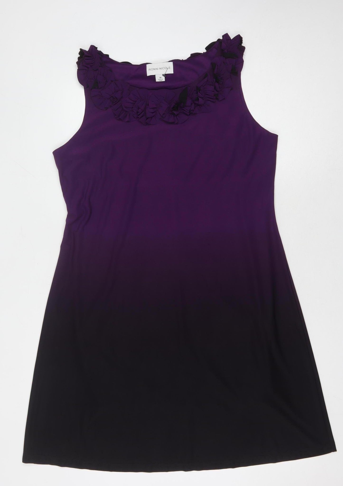 Ronni Nicole Women's Purple Sleeveless Dress Size 18