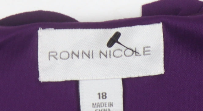 Ronni Nicole Women's Purple Sleeveless Dress Size 18