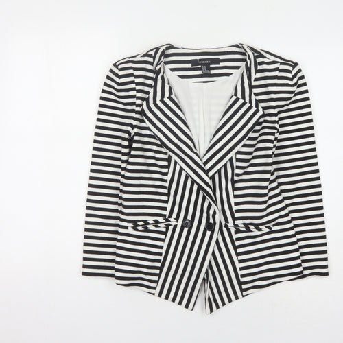 Forever 21 Women's Black/White Striped Blazer M
