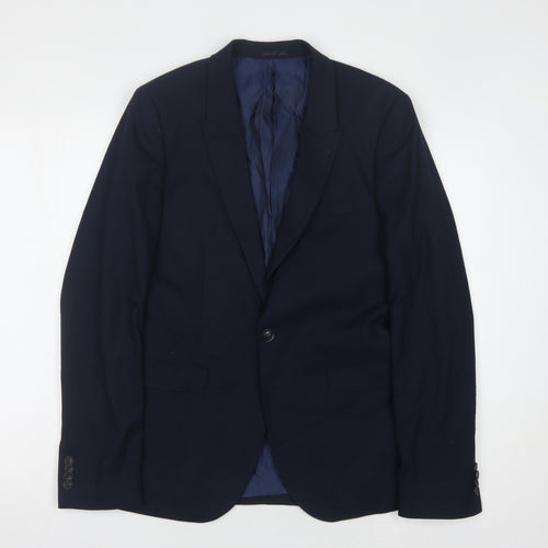 Topman Men's Blue Blazer, 38 Chest, Formal Jacket