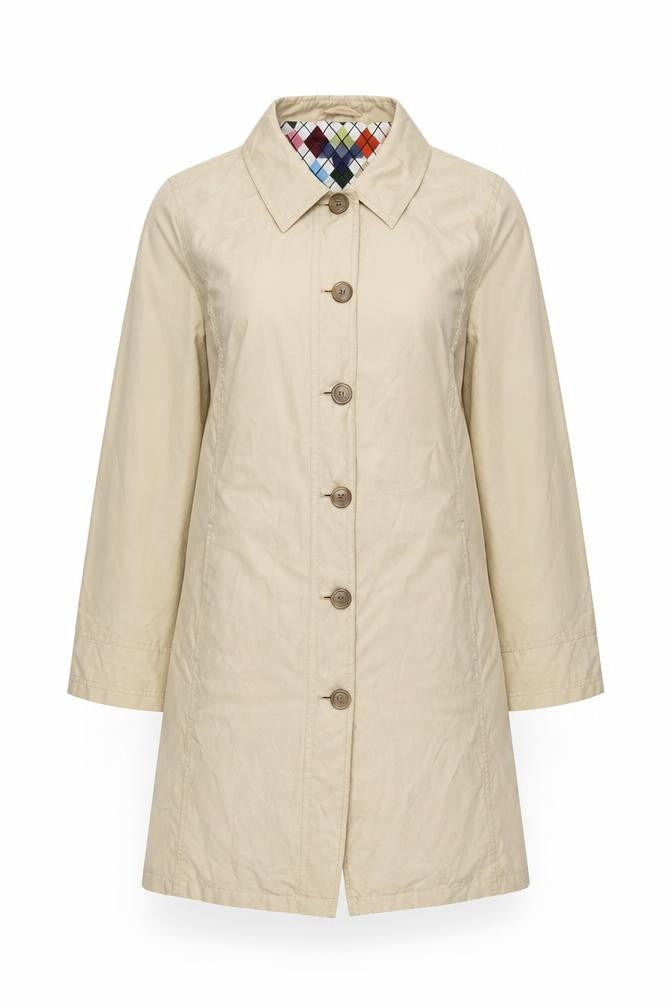 Front view of Lands' End Women's Beige Long Coat, size S