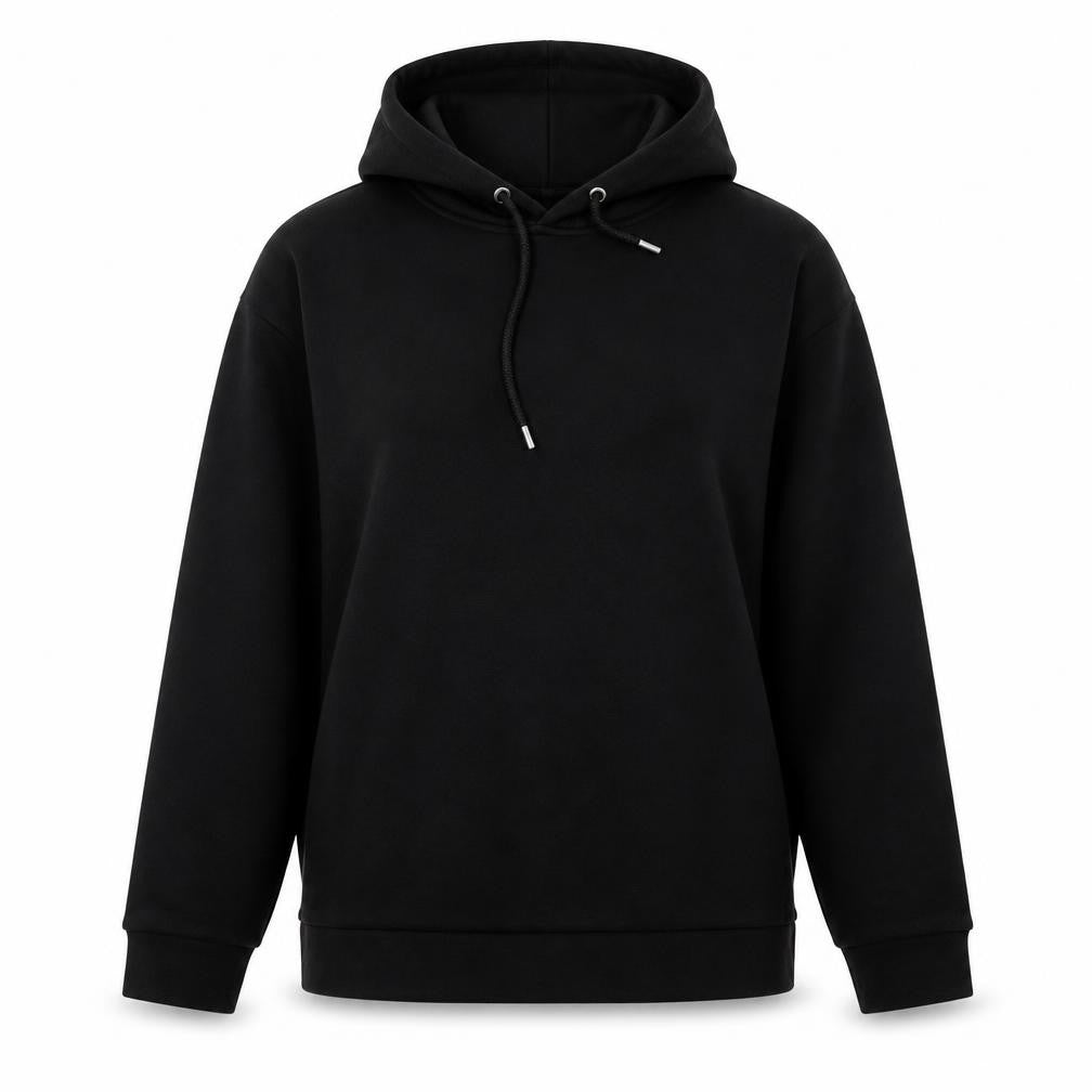 Front view of Stradivarius Women's Black Pullover Hoodie, size S