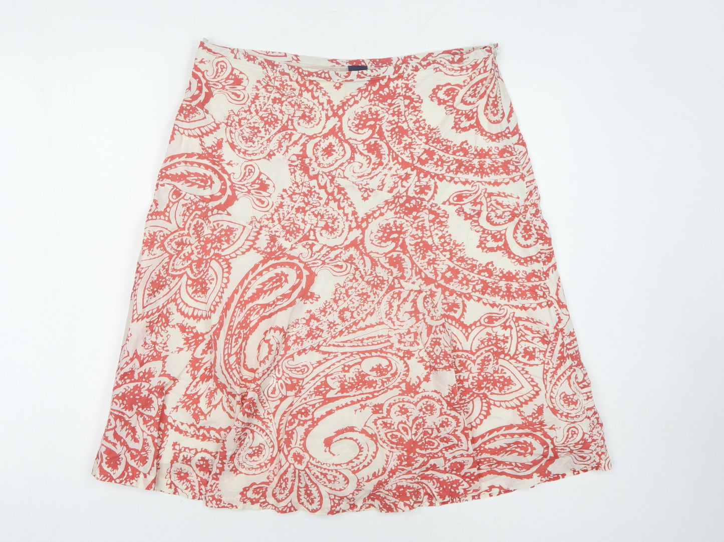 GAP Women's Red Paisley A-Line Skirt Size 10 Cotton