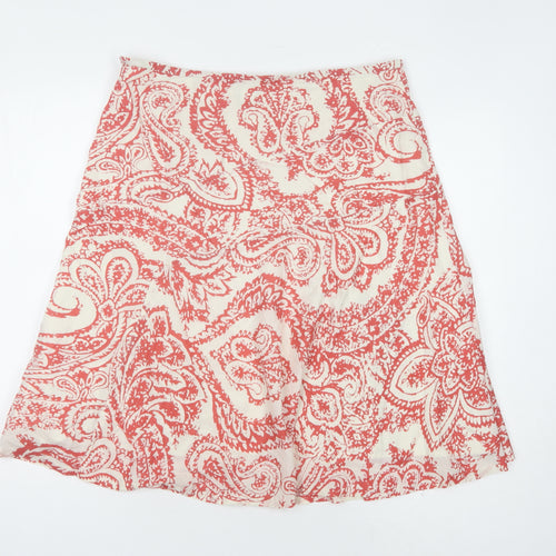 GAP Women's Red Paisley A-Line Skirt Size 10 Cotton