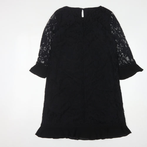 Lipsy Women's Black Lace Dress - Size 10