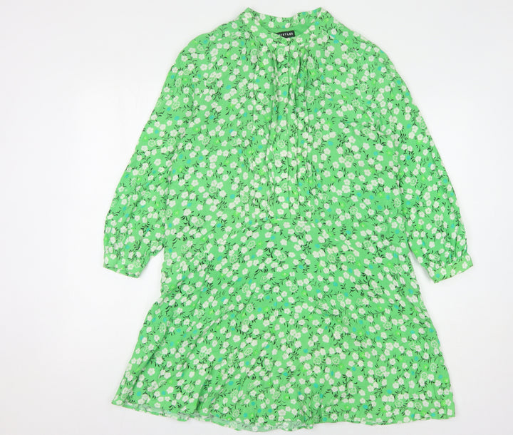 Whistles Green Floral Shift Dress - Size 12
