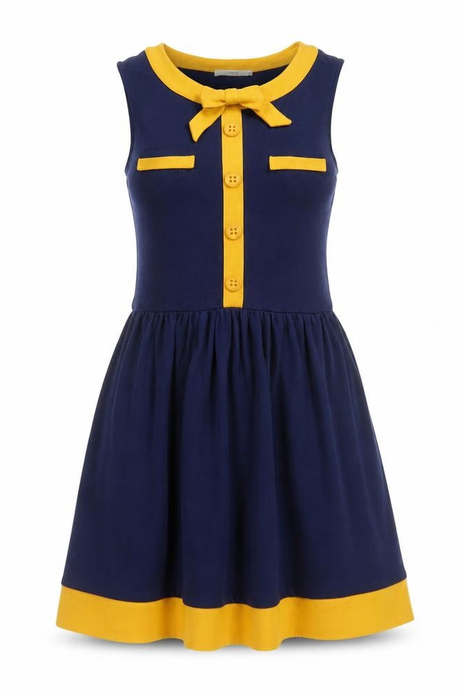 Front view of Oasis Women's Blue Sleeveless Dress XS