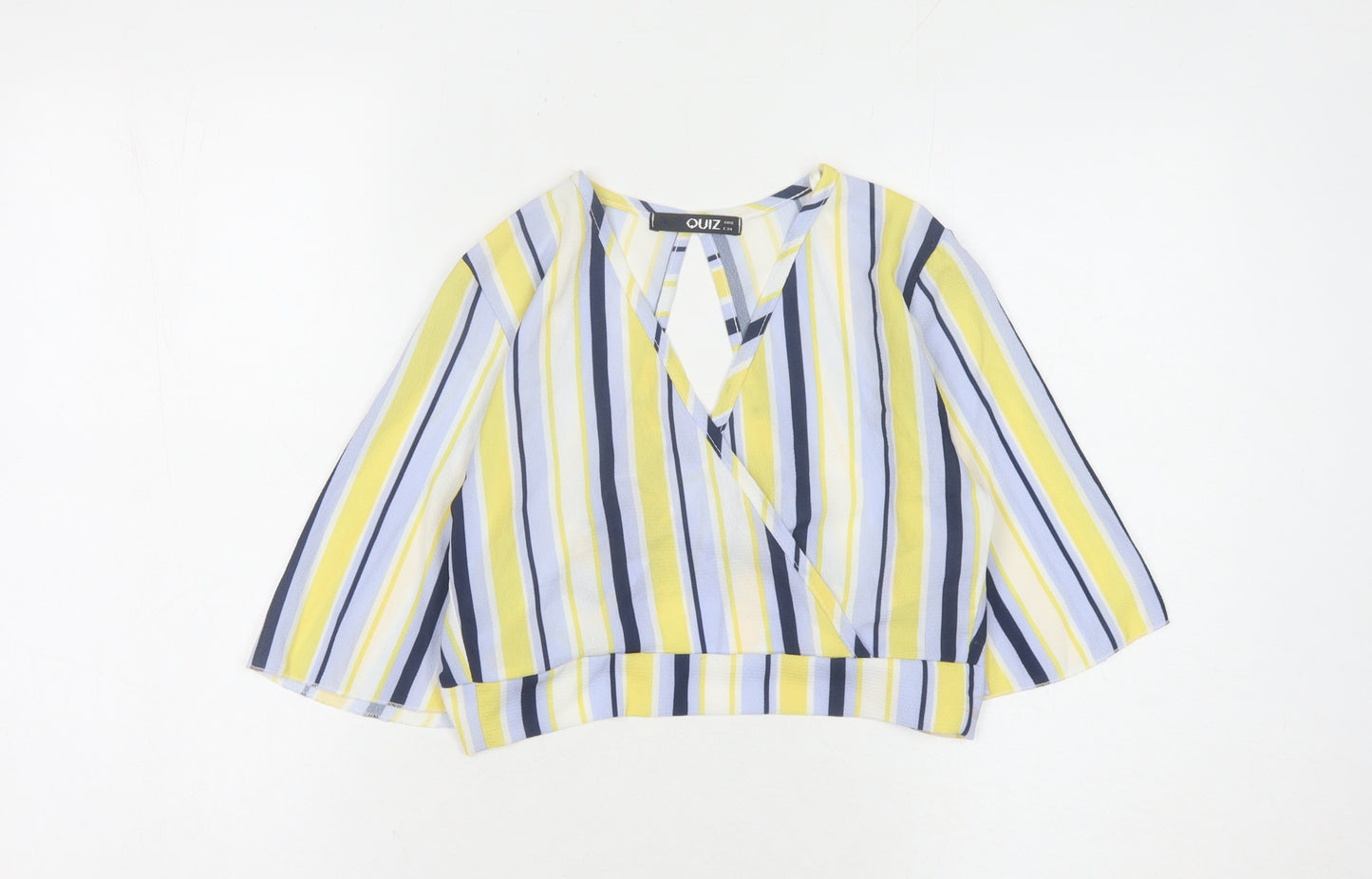 Quiz Women's Multicoloured Striped Wrap Blouse Size 6