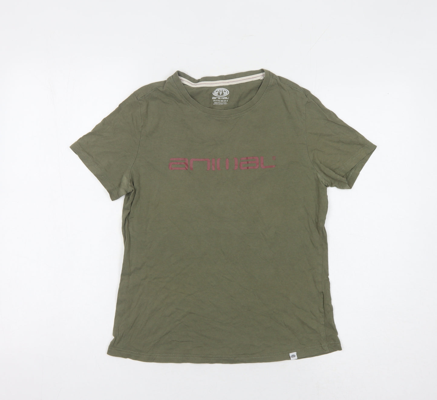 Animal Women's Green Basic Crew Neck T-Shirt Size 8