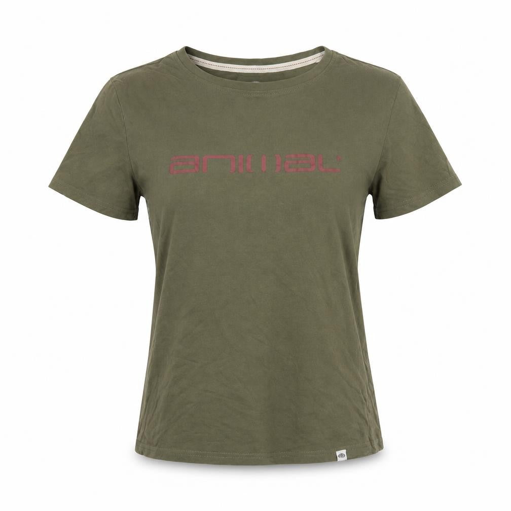 Front view of Animal Women's Green Basic Crew Neck T-Shirt, size 8