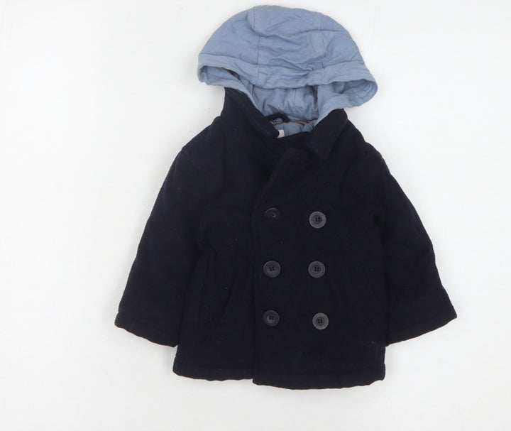 Jasper Conran Blue Unisex Baby Pea Coat 6-9 Months Hooded
