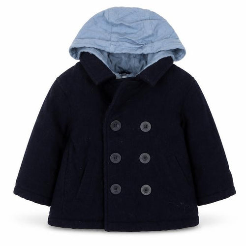 Jasper Conran Blue Unisex Baby Pea Coat 6-9 Months Hooded