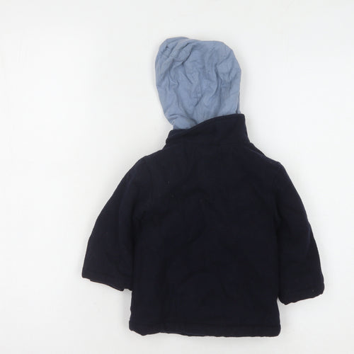 Jasper Conran Blue Unisex Baby Pea Coat 6-9 Months Hooded