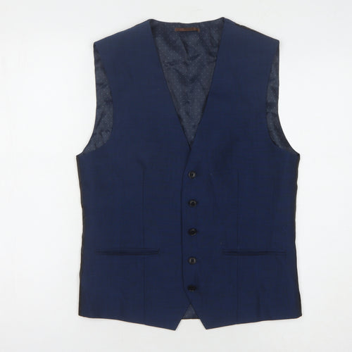 Next Men's Blue Suit Waistcoat, Size 36, Wool Blend