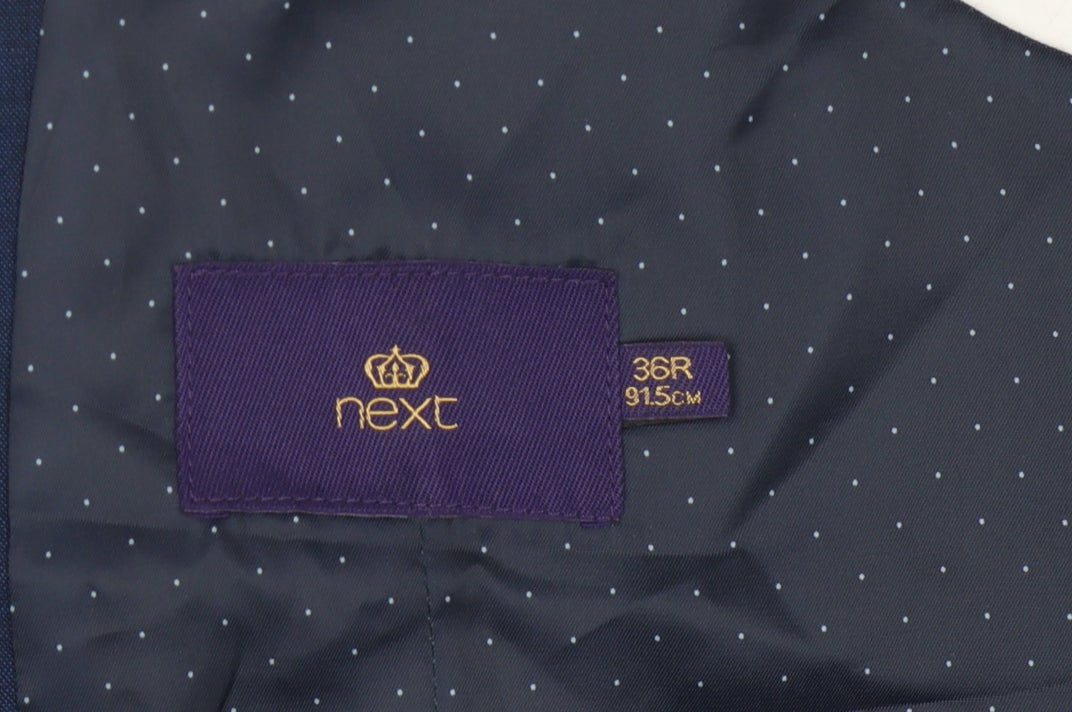 Next Men's Blue Suit Waistcoat, Size 36, Wool Blend