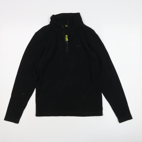 Odeix Boys Black Fleece Quarter Zip Sweatshirt 11-12 Years