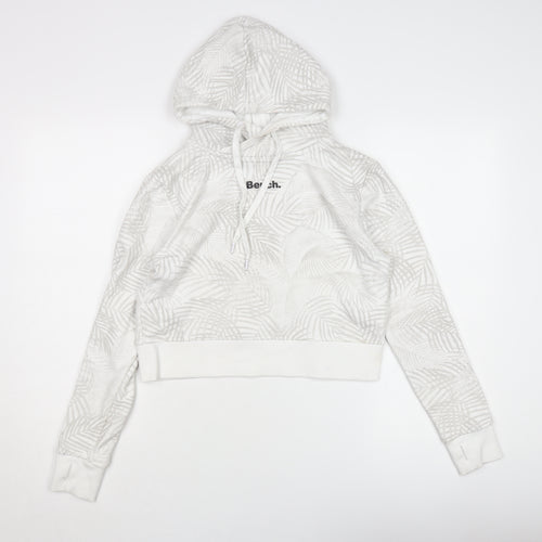 Bench Women's White Cotton Blend Pullover Hoodie Size 8