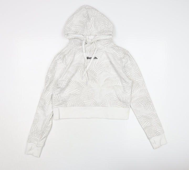 Bench Women's White Cotton Blend Pullover Hoodie Size 8