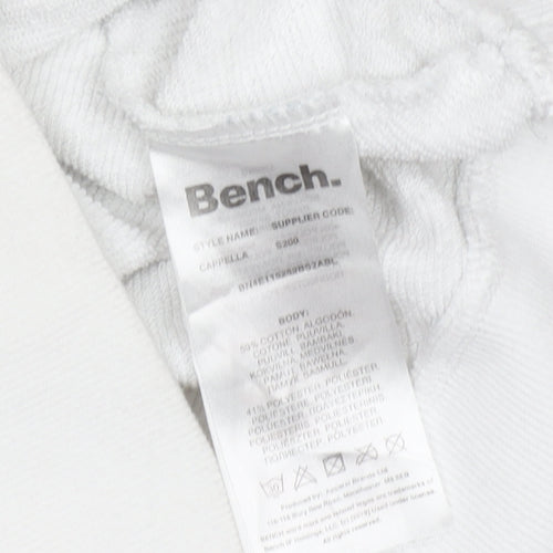 Bench Women's White Cotton Blend Pullover Hoodie Size 8
