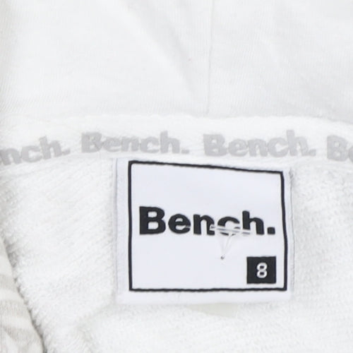 Bench Women's White Cotton Blend Pullover Hoodie Size 8