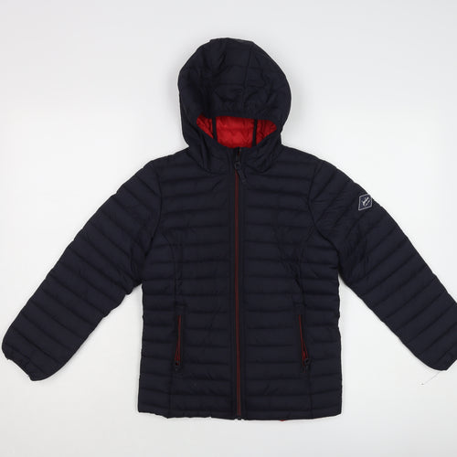 Joules Boys Blue Puffer Jacket 9 Years Winter Hooded
