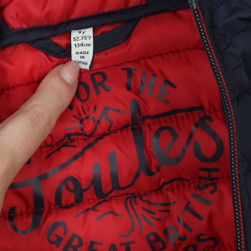 Joules Boys Blue Puffer Jacket 9 Years Winter Hooded