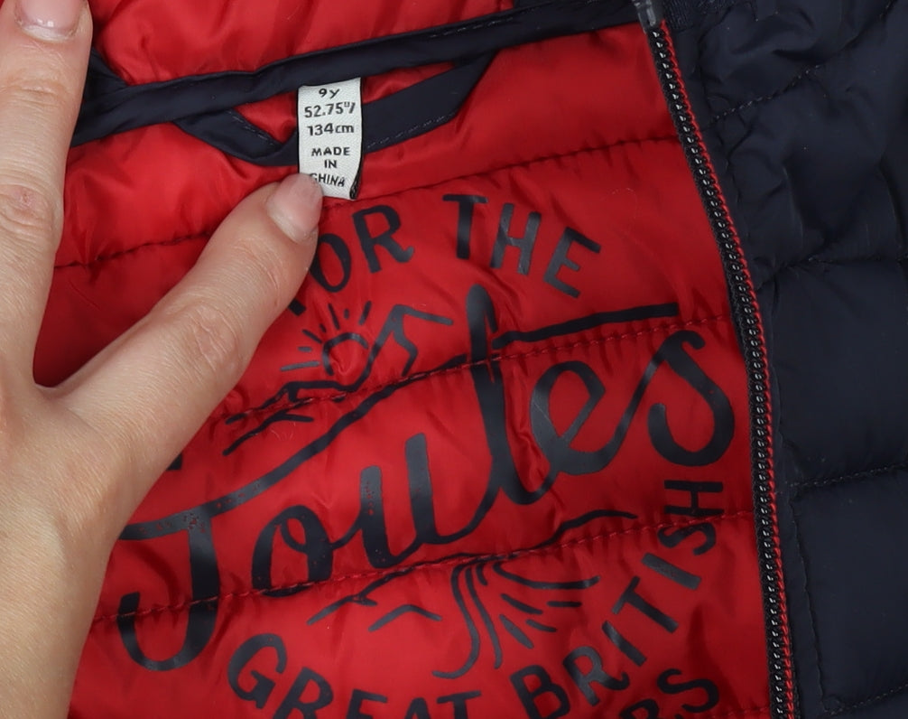 Joules Boys Blue Puffer Jacket 9 Years Winter Hooded