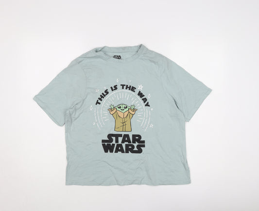 Front view of Star Wars Women's Blue Graphic T-Shirt, size 12-14