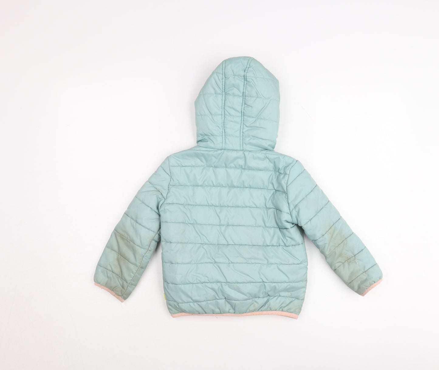 White Stuff Girls Green Puffer Jacket 3-4 Years Winter