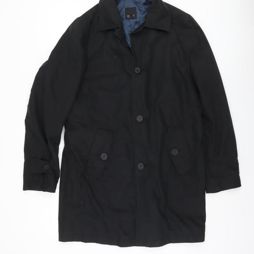 Esprit Men's Black Overcoat UK Size 36 - Collared Style