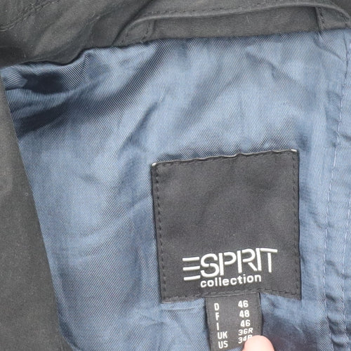 Esprit Men's Black Overcoat UK Size 36 - Collared Style