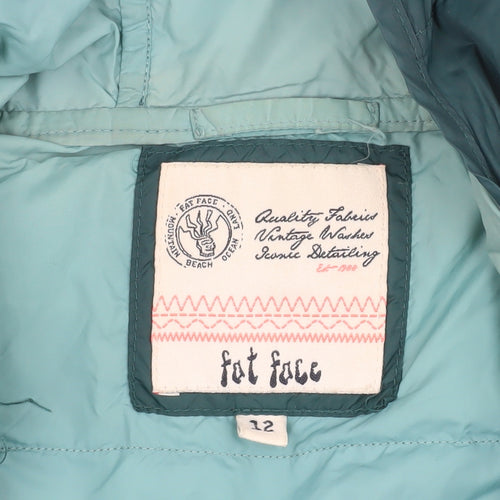 Fat Face Women's Green Puffer Jacket Size 12