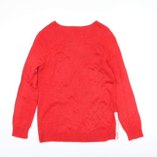 Cotton Traders Red Acrylic Women’s Pullover Jumper Size 10
