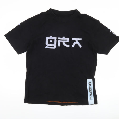 Breakbounce Men's Black Graphic Cotton T-Shirt, Size S