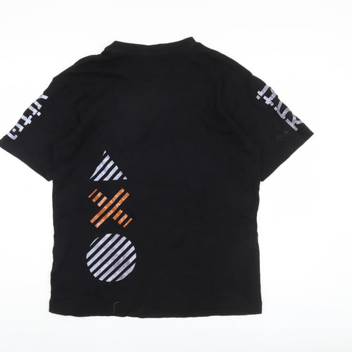 Breakbounce Men's Black Graphic Cotton T-Shirt, Size S