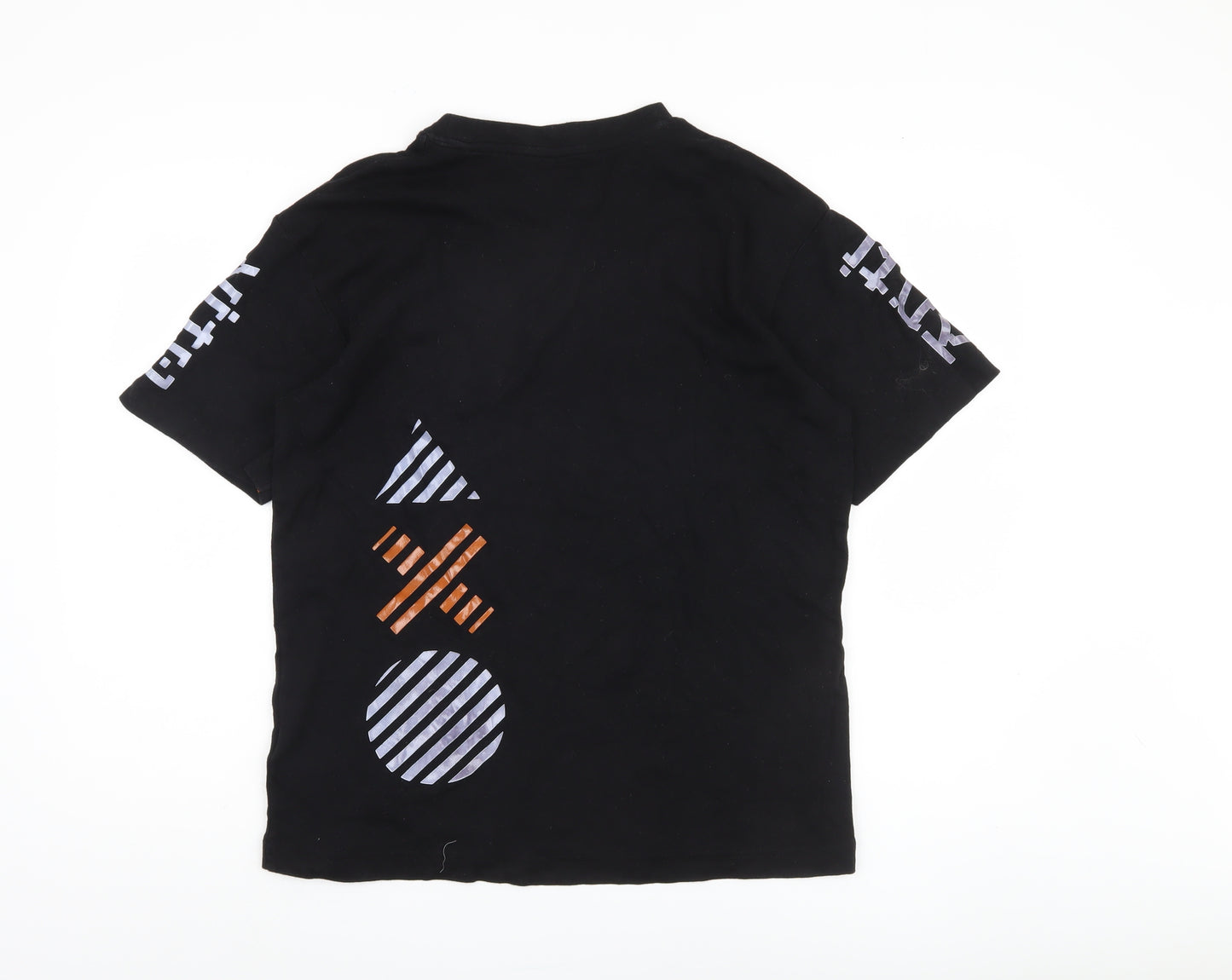 Breakbounce Men's Black Graphic Cotton T-Shirt, Size S