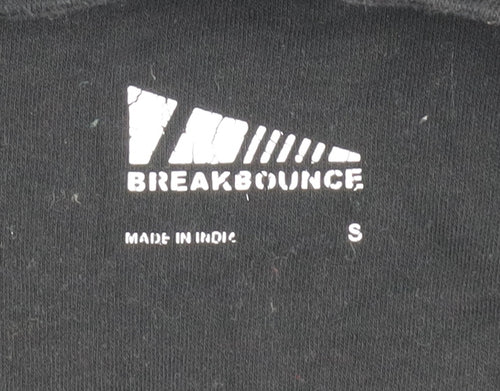 Breakbounce Men's Black Graphic Cotton T-Shirt, Size S