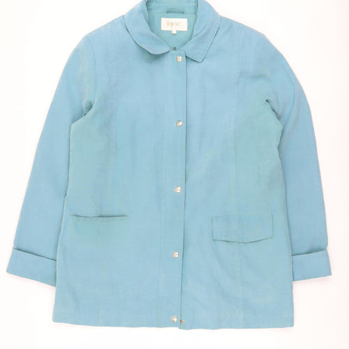 EWM Women's Blue Casual Mid-Length Jacket Size 14
