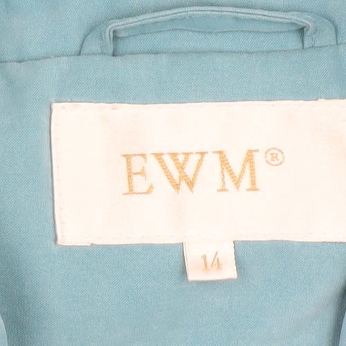 EWM Women's Blue Casual Mid-Length Jacket Size 14