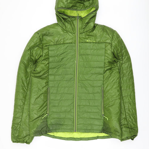 Quechua Men's Green Puffer Jacket L - Outdoor Hiking