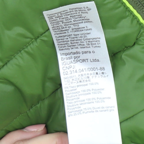 Quechua Men's Green Puffer Jacket L - Outdoor Hiking
