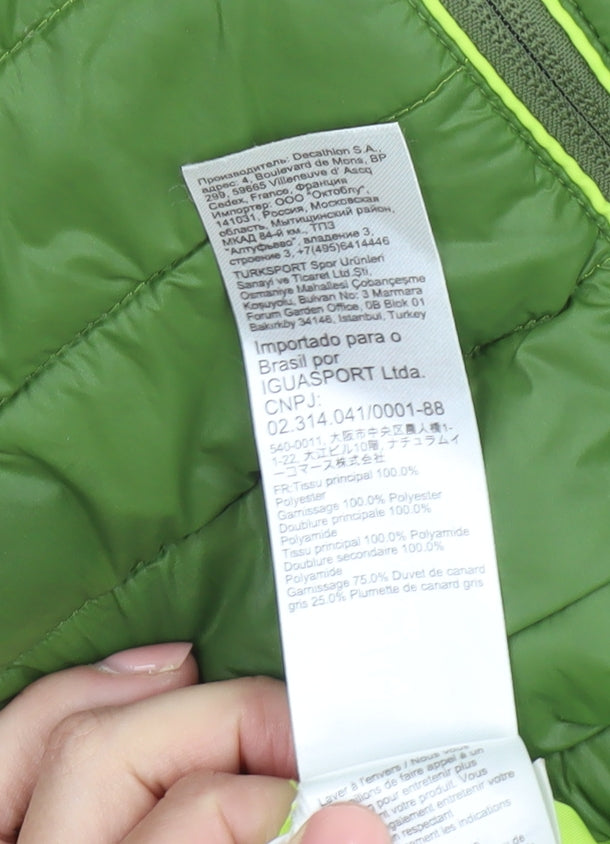 Quechua Men's Green Puffer Jacket L - Outdoor Hiking