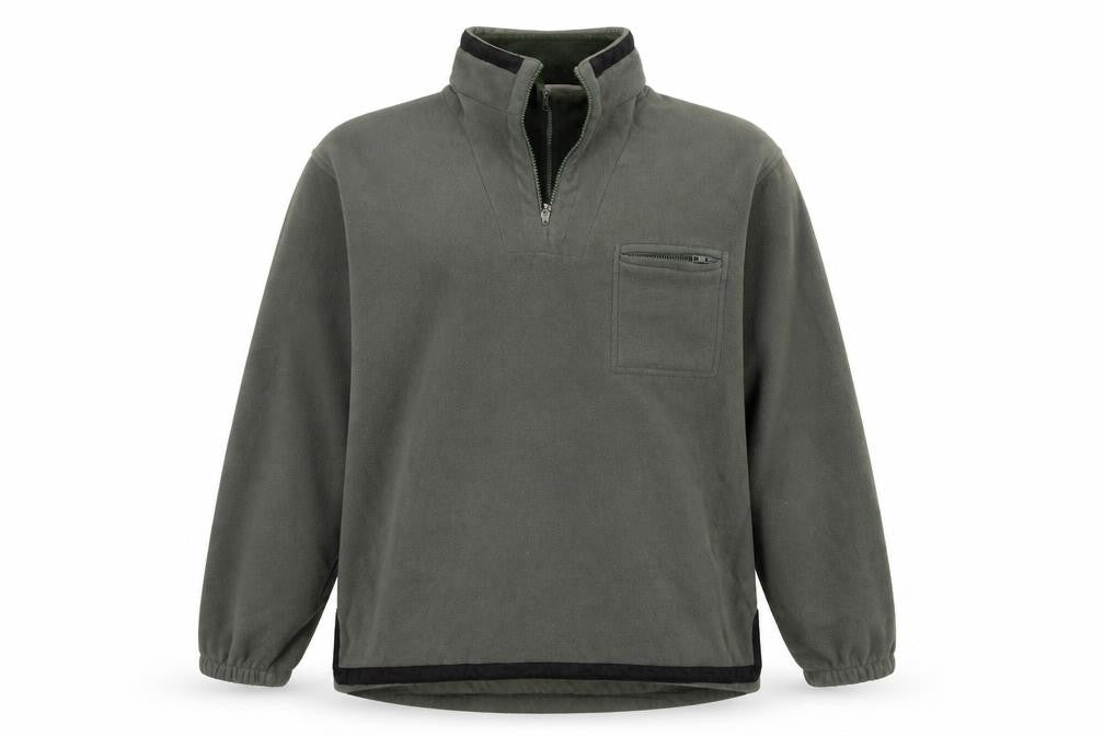 Front view of Petroleum Men's Green Pullover Fleece Sweatshirt XL