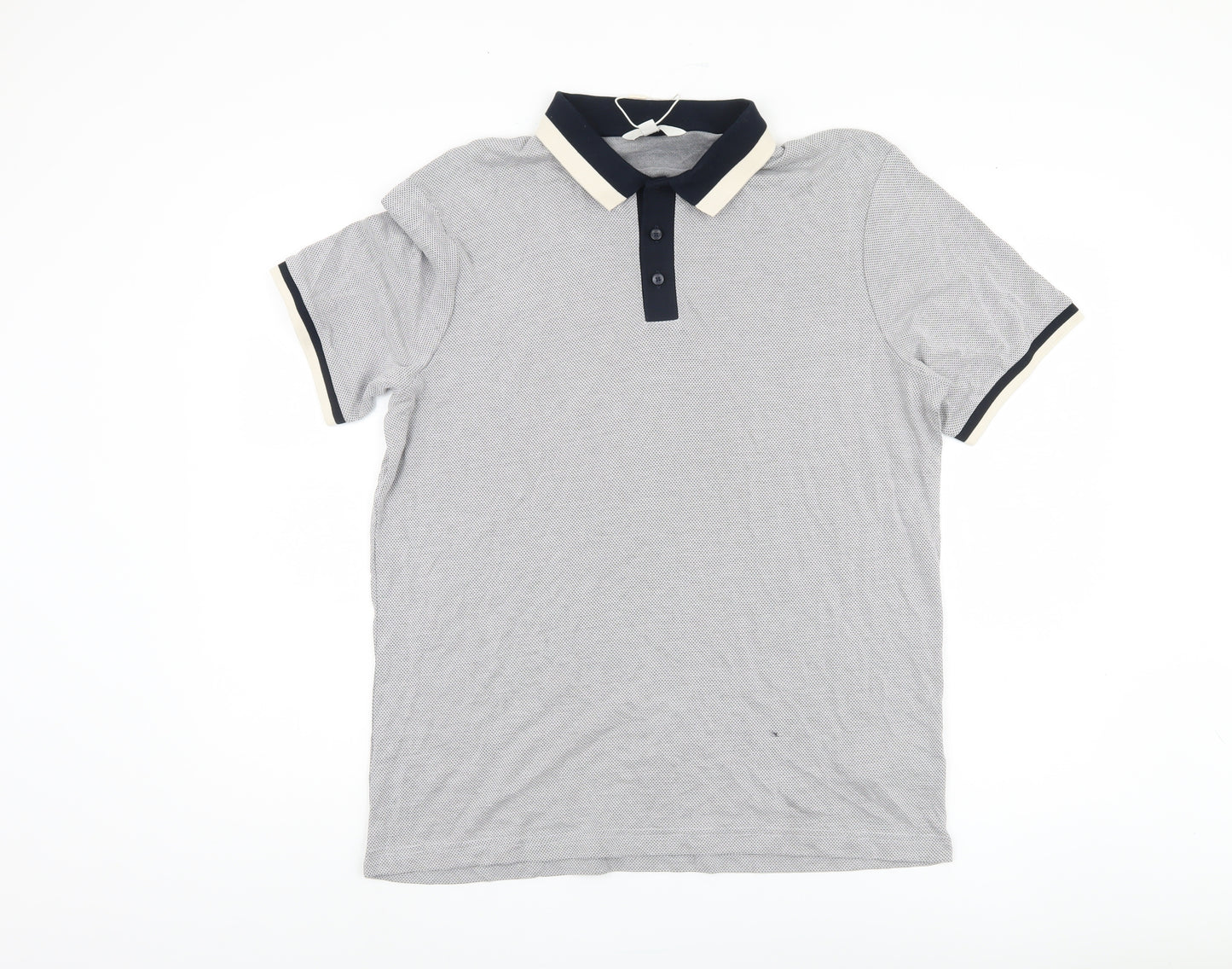 Marks and Spencer Men's Grey Polo Shirt L