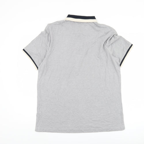 Marks and Spencer Men's Grey Polo Shirt L