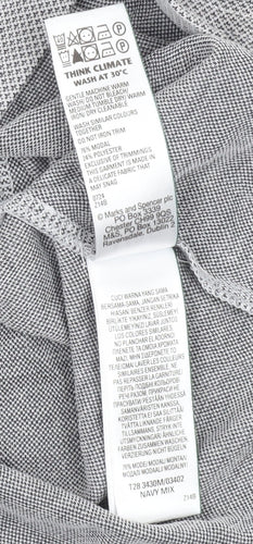 Marks and Spencer Men's Grey Polo Shirt L