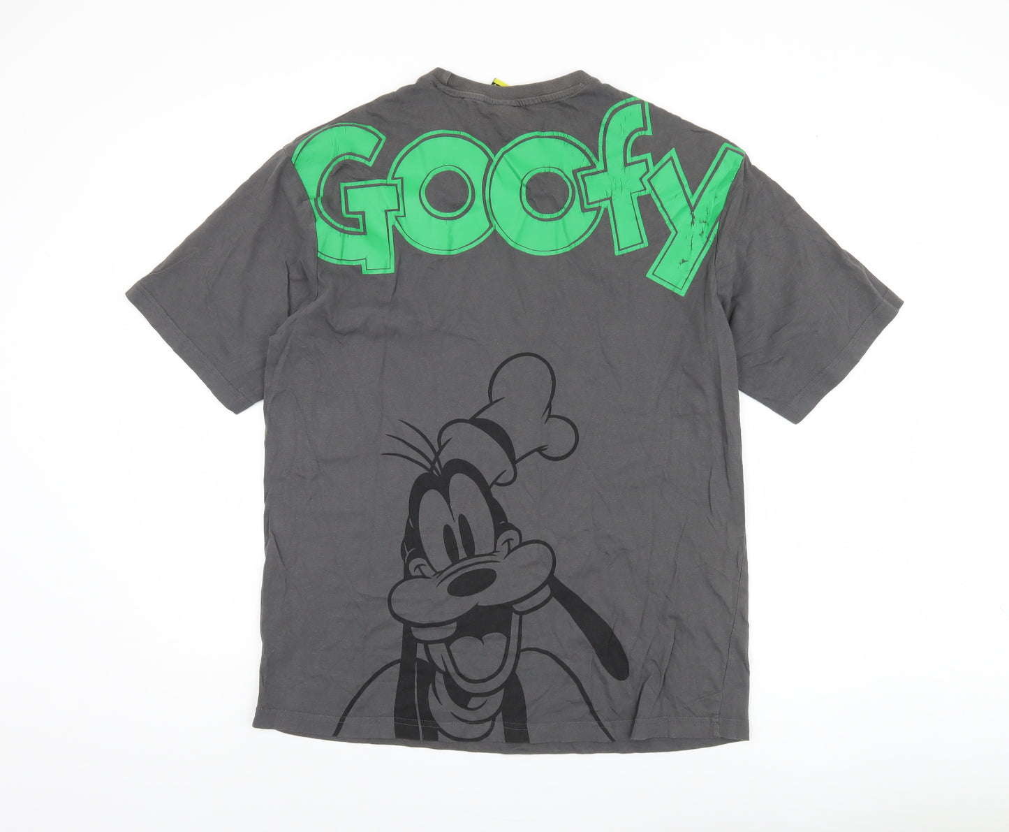Bewakoof Men's Black Goofy Cartoon Cotton T-Shirt L