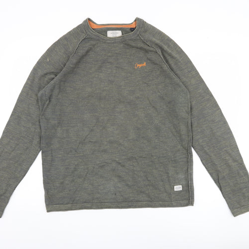 Jack & Jones Men's Green XL Cotton Pullover Jumper