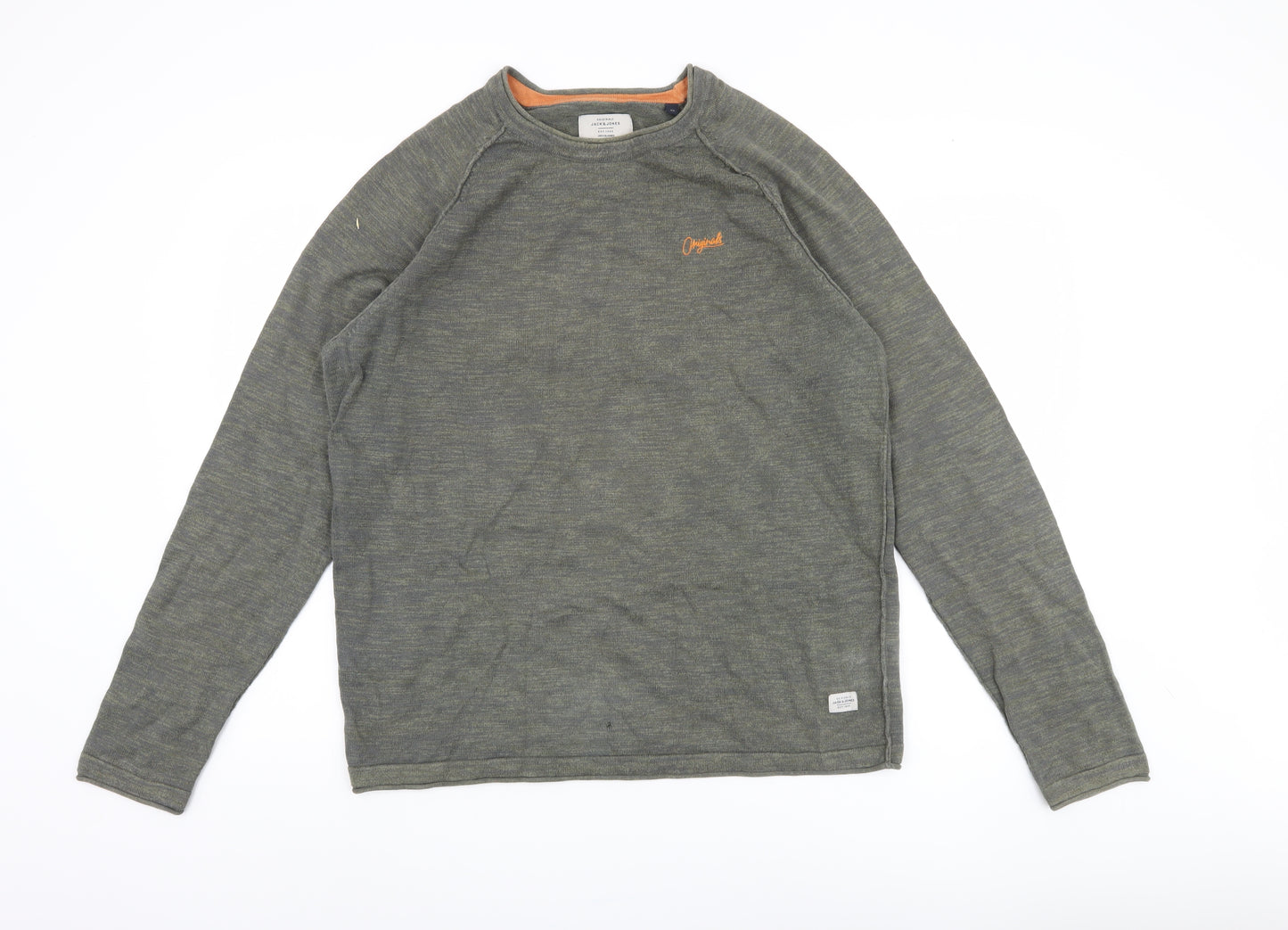 Jack & Jones Men's Green XL Cotton Pullover Jumper