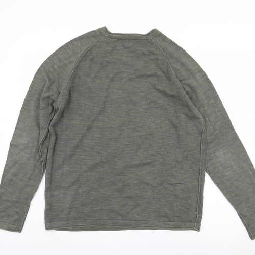 Jack & Jones Men's Green XL Cotton Pullover Jumper